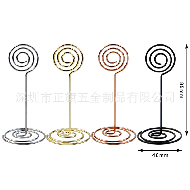 Picture of 85mm heart-shaped business card holder Peacock round wedding seat holder photo holder note holder number plate label message holder