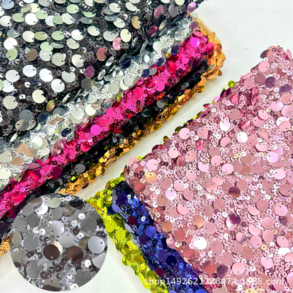 Hot sale 5 12mm sequin fabric cross-border exclusive mesh lace women's dress wedding dress fabric lace