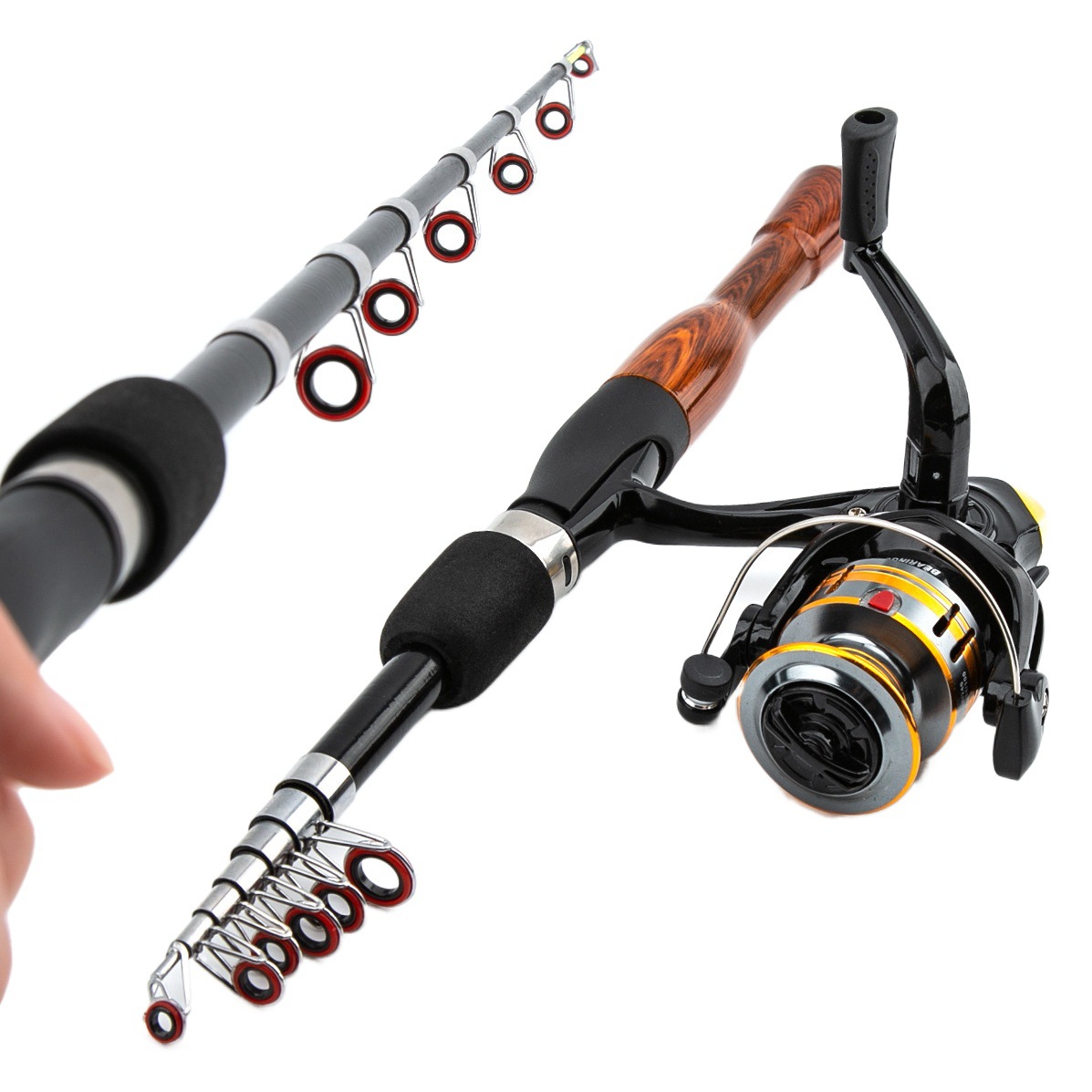 Ultra Short Section Telescopic Road Asian Rod Full Set Portable Mini Remote Pole Fishing Gear Set Cross-border Wholesale