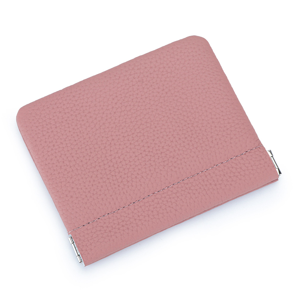Picture of Genuine Leather Short Mini Coin Purse Women's Small and Ultra-thin Automatic Closure Shrapnel Coin Bag Key Lipstick Storage Bag