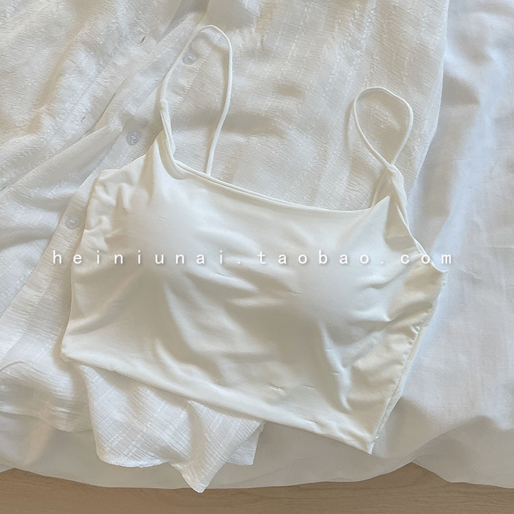 Picture of Metwo Nude Seamless Beautiful Straps with Breast Pads, Wrapped Chest, Spaghetti Straps, Ice Silk Camisole, Sexy Short Top for Women