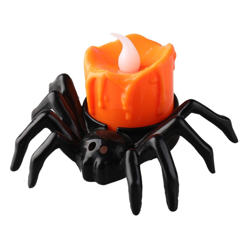 Halloween pumpkin lamp atmosphere layout decorative props LED electronic candle lamp luminous Spider night light ornaments
