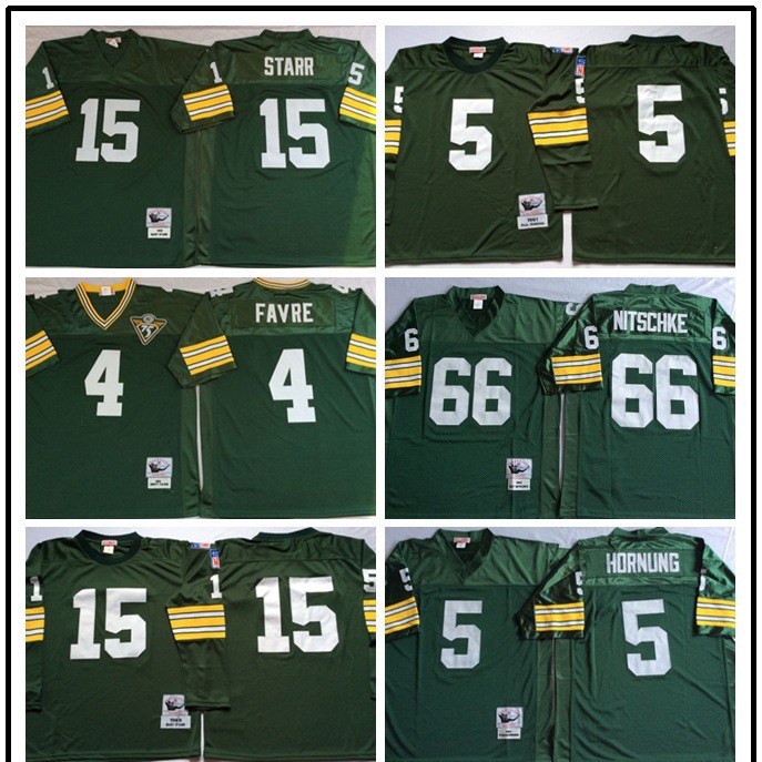 Cross-border American Rugby Green Bay Packers Hall of Fame 92 #5#15#66#MN Retro Jersey