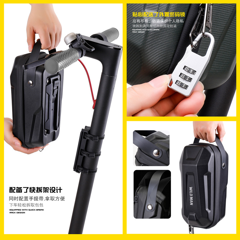 Picture of WILD MAN Electric Scooter EVA Hard Shell Quick-release Hanging Bag Head Bag Folding Electric Bicycle Head Bag