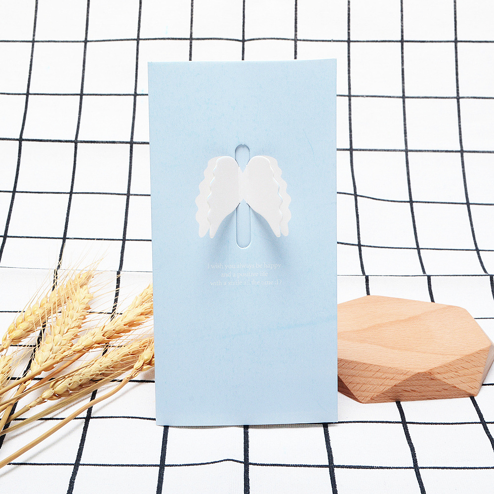 Picture of Korean stationery creative wings love greeting card message New Year Christmas blessing Valentine's Day card can be customized