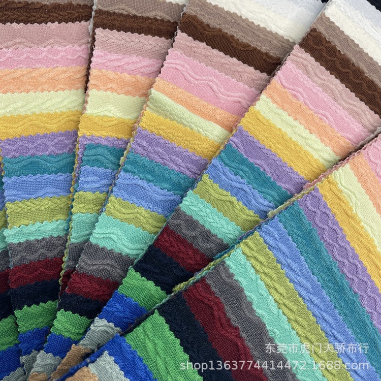 Spring and Summer new knitted four-sided elastic jacquard fabric 260g Western gourd jacquard casual clothing swimsuit fabric
