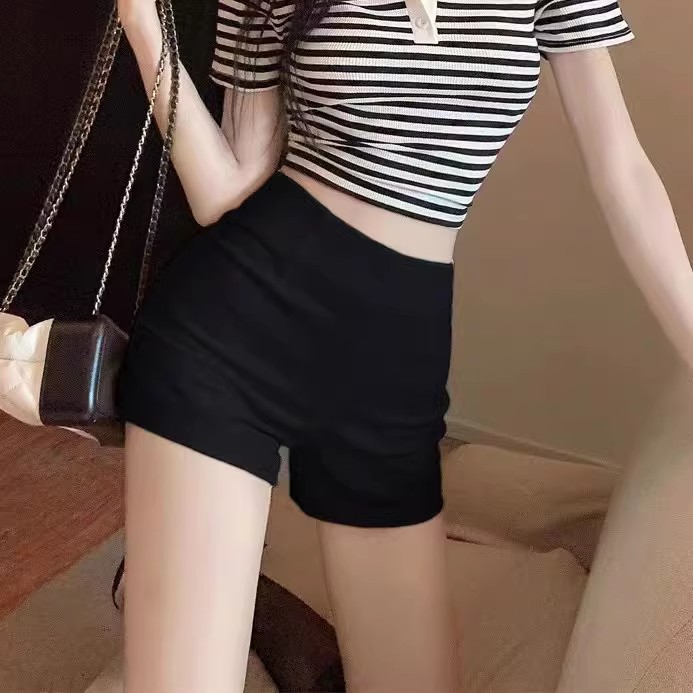White Suit Shorts Women's Summer Outer Wear High Waist A- Shown Tight Stretch Small Anti-Light Safety Bottoming Hot Pants