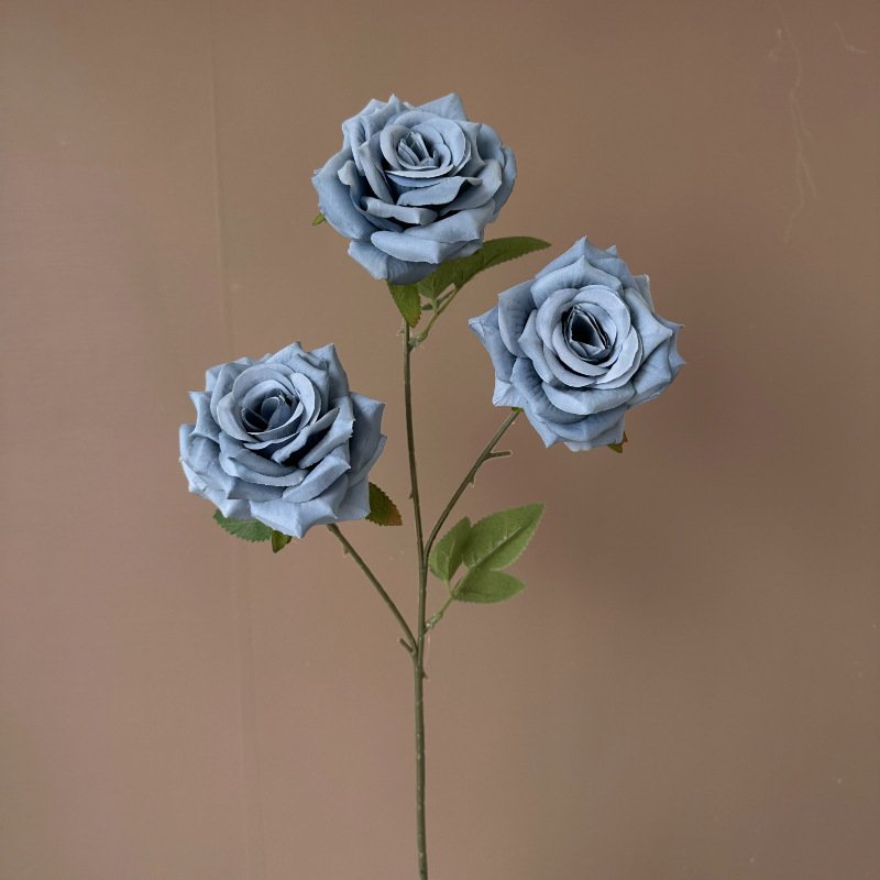 Picture of New 3-Head Diamond Rose Artificial Flower Wedding Hall Decorative Flower Artificial Flower Amazon Export Bouquet Rose Flower