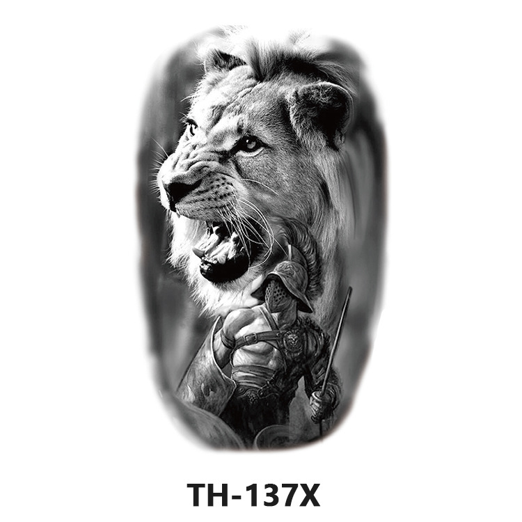 Picture of Cross-Border Manufacturer Wholesale Cartoon Color Tattoo Stickers Unicorn Black and White Animal Tiger Waterproof and Sweatproof Tattoo Stickers