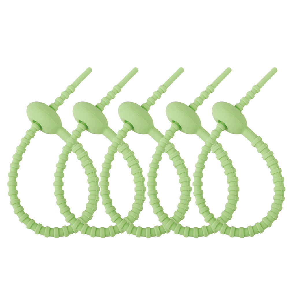 Picture of 215mm silicone cable tie data line storage finishing winder DIY key chain jewelry pendant color lanyard