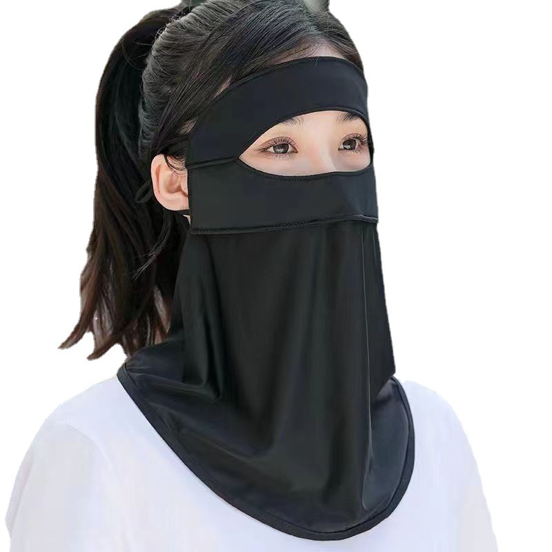 Picture of Sun mask women's UV protection full face summer Thin Ice Silk breathable sun mask neck protection eye corner face cover