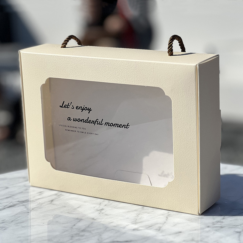 Snowflake Crisp Packaging Box Nougat Gift Box Portable Window Display Box Madeleine Cake Baking Packaging Box
