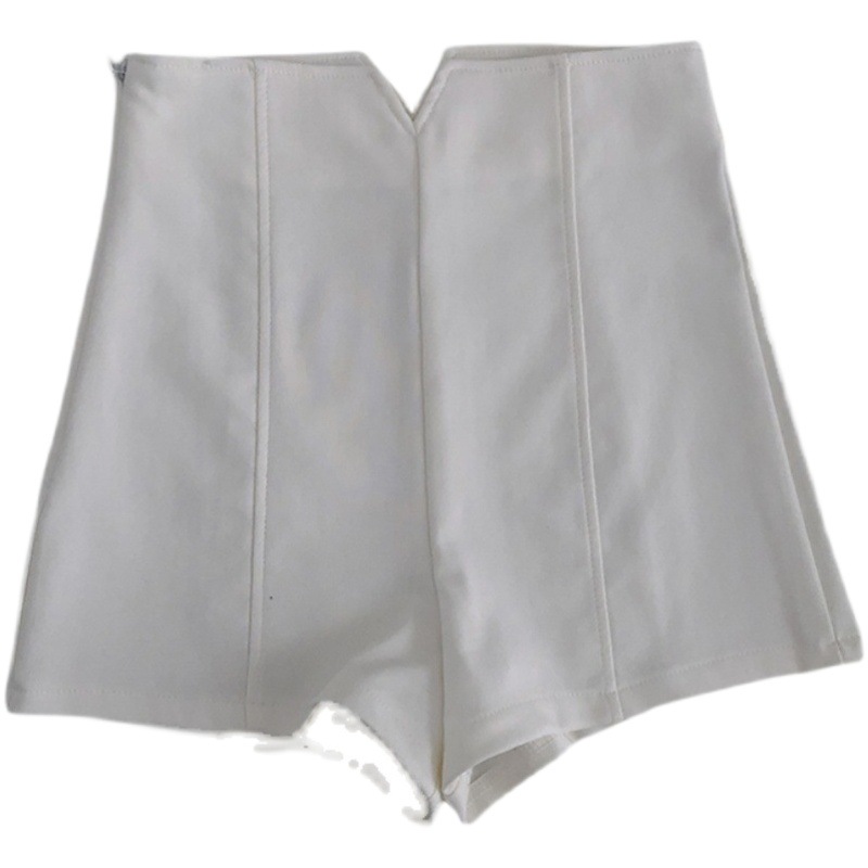 High Waist White Bottoming Shorts Women's Outer Wear 2023 Summer New Style Small Men's Internet Popular Slimming Belly Tight A- shaped Suit
