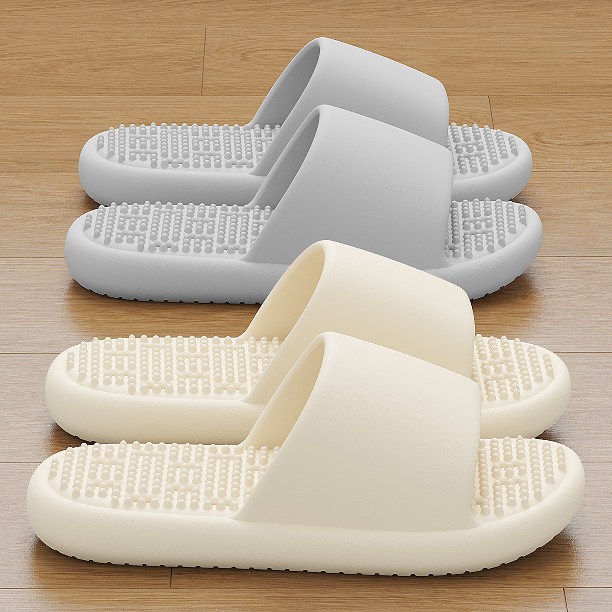 Bathroom Leaking Slippers for Women Summer Home Indoor Massage Soft Bottom Bath Non-Slip Eva Slippers for Men Summer Wholesale