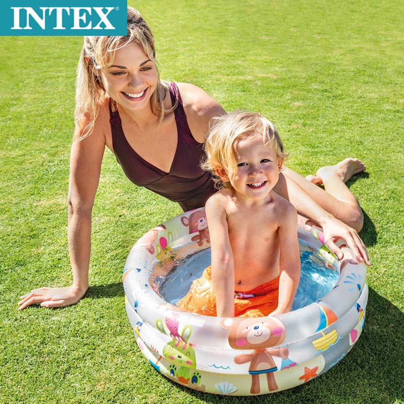 Picture of INTEX 57106 dinosaur and volcano baby pool inflatable three Ring Pool children baby swimming pool home