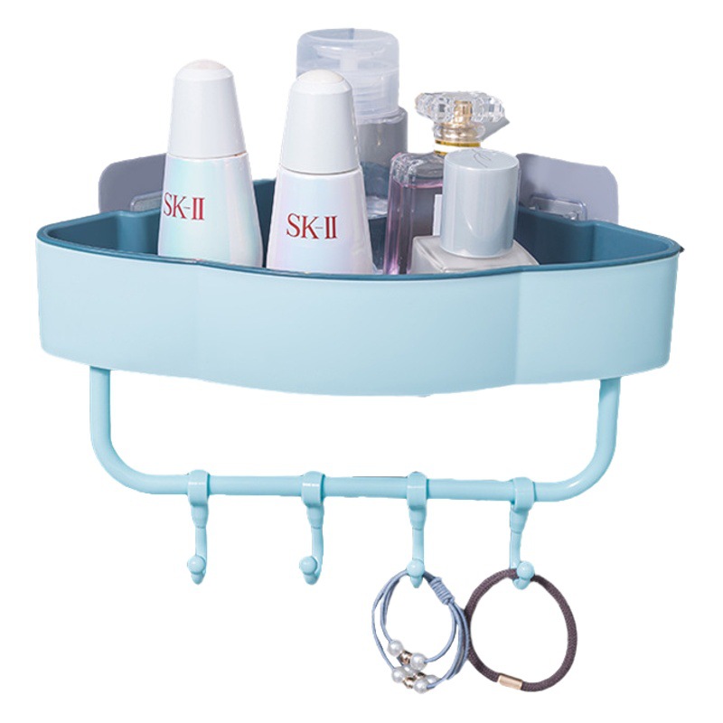 Creative Seamless Storage Rack Popular Punch-free Toilet Kitchen Fit Rack Wall-suction Triangular Storage Rack