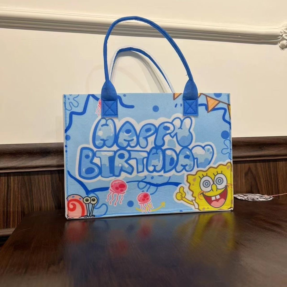 New Cartoon Printed Felt Bag Large Capacity Student Travel Shopping Bag High-Value Tote Bag Felt Tote Bag