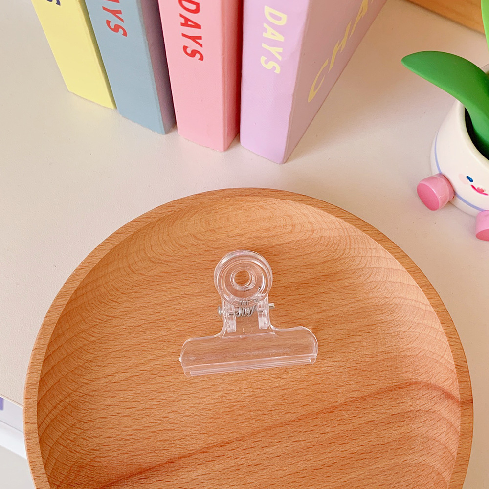 Picture of High-looking transparent jelly folder student test paper clip acrylic clear long tail clip ice transparent storage clip wholesale