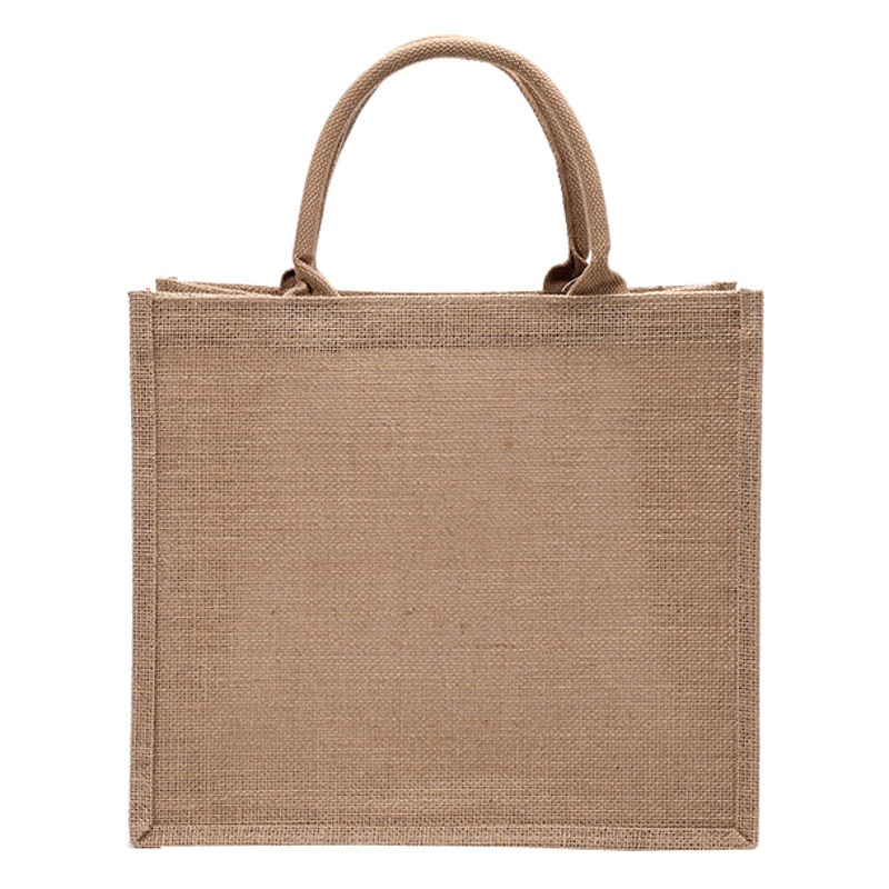 in stock wholesale waterproof unprinted blank linen bag shopping bag your retro art commuter linen jute bag