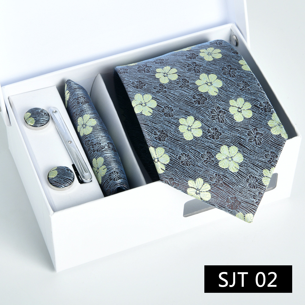 Picture of Tie formal business executive 5-piece gift box wedding = = groom wedding festive wine red in stock new