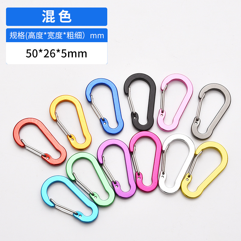 Picture of Manufacturer Wholesale No. 5 S-Shaped Buckle Carabiner Stainless Steel Spring Buckle Backpack Aluminum Alloy Gourd Buckle Outdoor Accessories