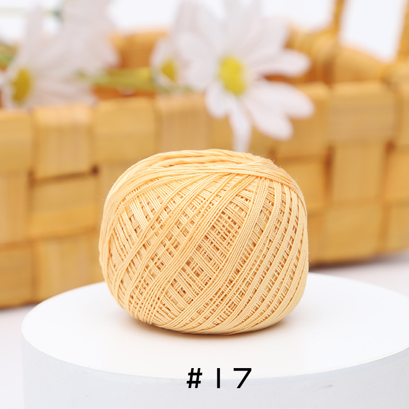 Picture of Warm Color No.10 Lace Strongly Twisted Mercerized Pearl Egyptian Long-staple Cotton Handmade Micro-hook Hand-bow Ball 20g Wool Ball