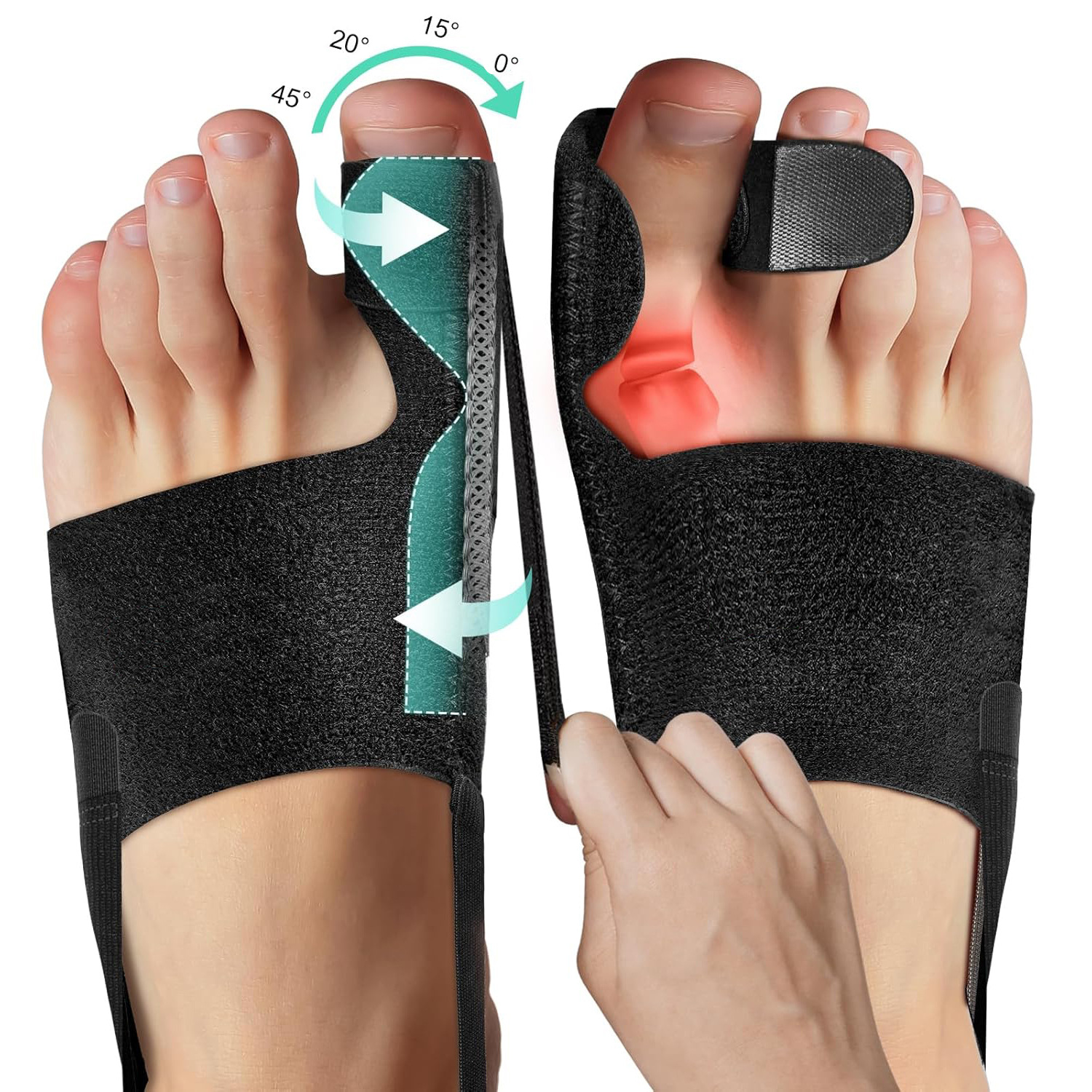 Cross-Border Thumb Valgus Corrector, Toe Separator, Adjustable Fixed Foot Bone, Day and Night Use, Wearable Shoes