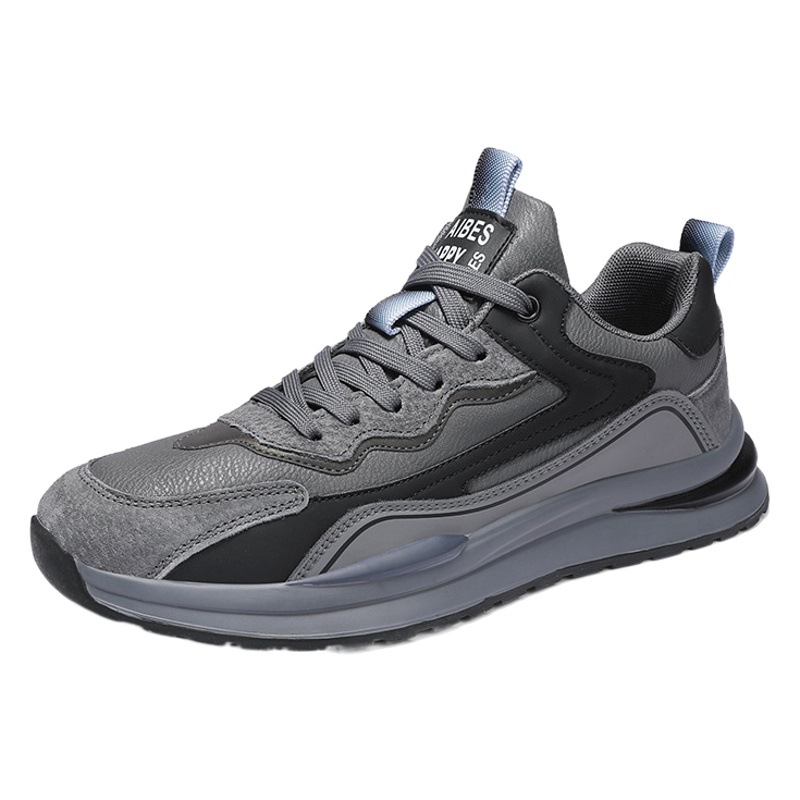 Sports men's shoes spring 2024 New argan leather men's casual clunky shoes work work labor protection fashion shoes