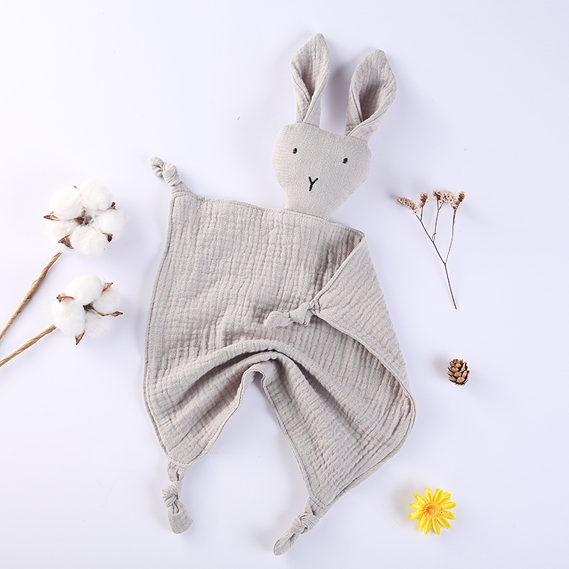 Picture of Pure Cotton Double-layer Gauze Baby's Spit Towel Sleeping Bag Blanket Doll Baby's Ambience Towel Entrance Rabbit Blanket