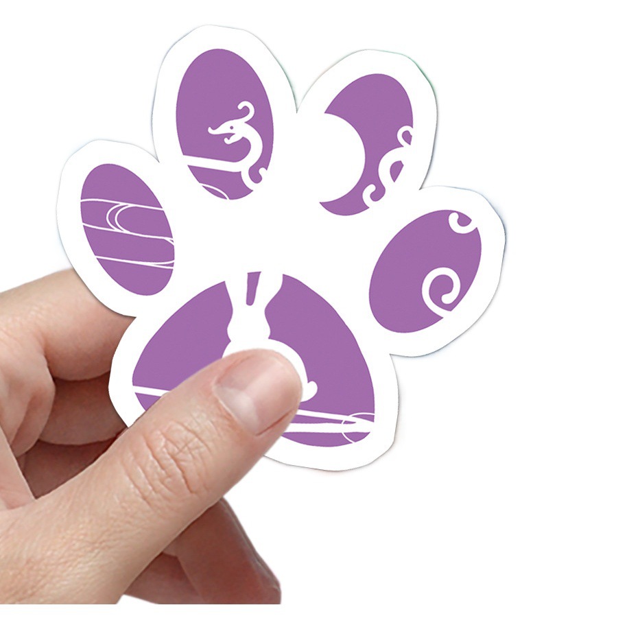 50 dog footprints graffiti stickers cartoon cute hand-painted original DIY mobile phone case luggage stickers waterproof