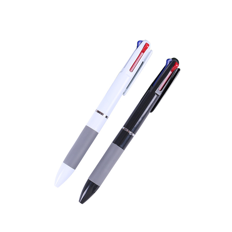 Picture of New Creative Press Three-Color One-Piece Ballpoint Pen Advertising Pen Simple and Good-Looking Press Multi-Color Ballpoint Pen Wholesale