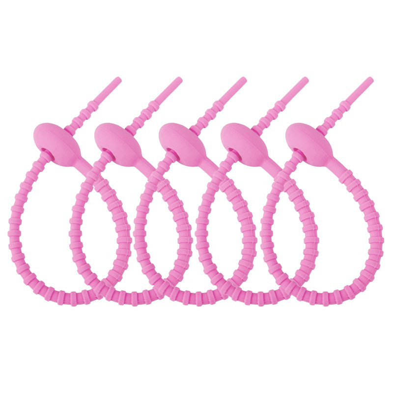 Picture of 215mm silicone cable tie data line storage finishing winder DIY key chain jewelry pendant color lanyard