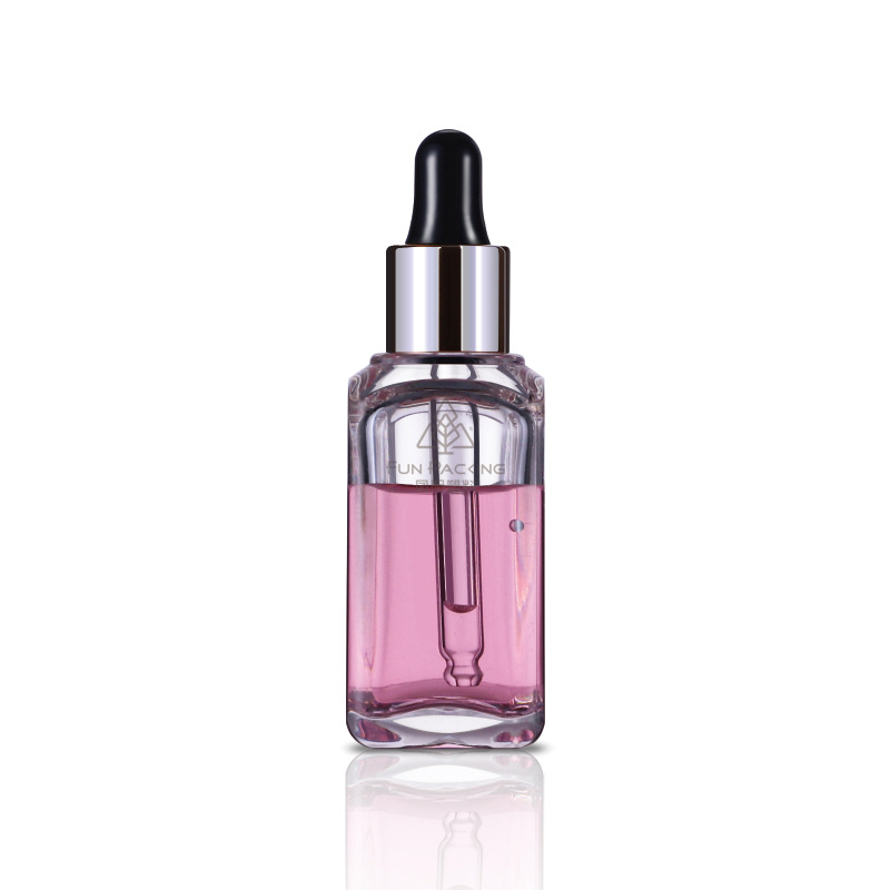 PETG Plastic Oil Bottle 15ml Small Square Rubber Head Dropper Bottle Thick Wall Thick Base Foundation Essence Bottled