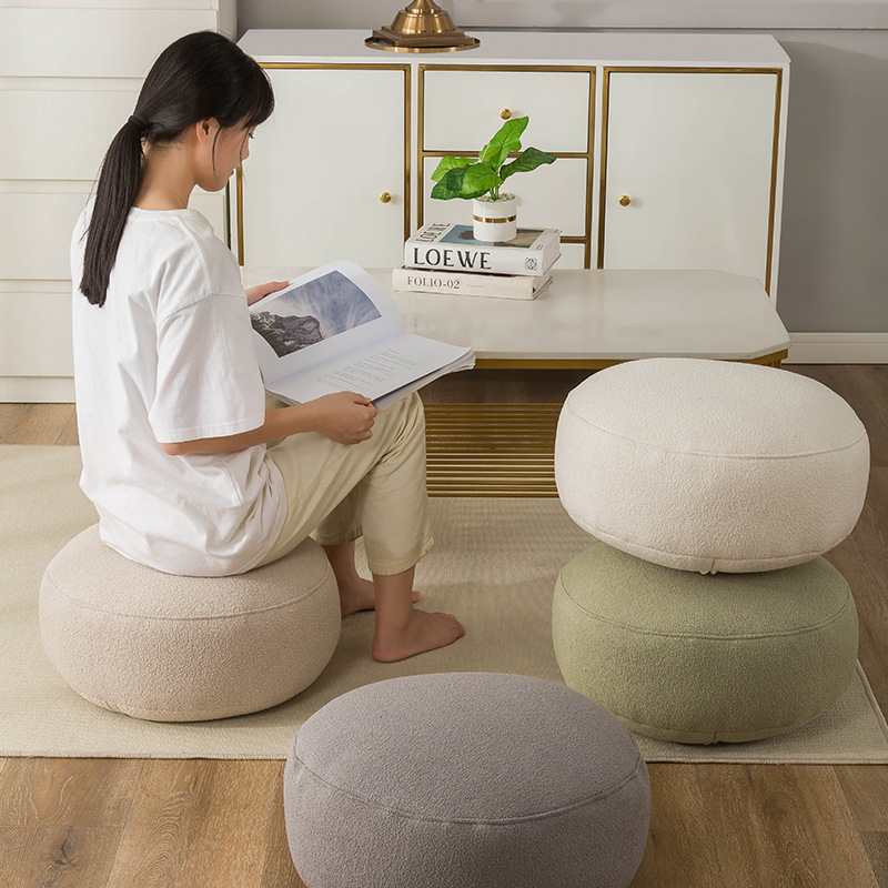 Round Loop Velvet Cushion Plush Cushion Modern Futon Cushion Bedroom Balcony Tatami Cushion Floor Cushion