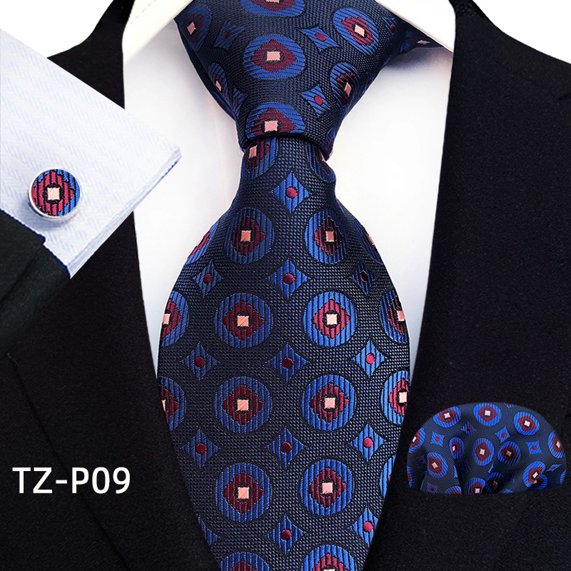 Picture of New tie men's business banquet formal dress wedding pattern green hand tie polyester jacquard fabric wholesale