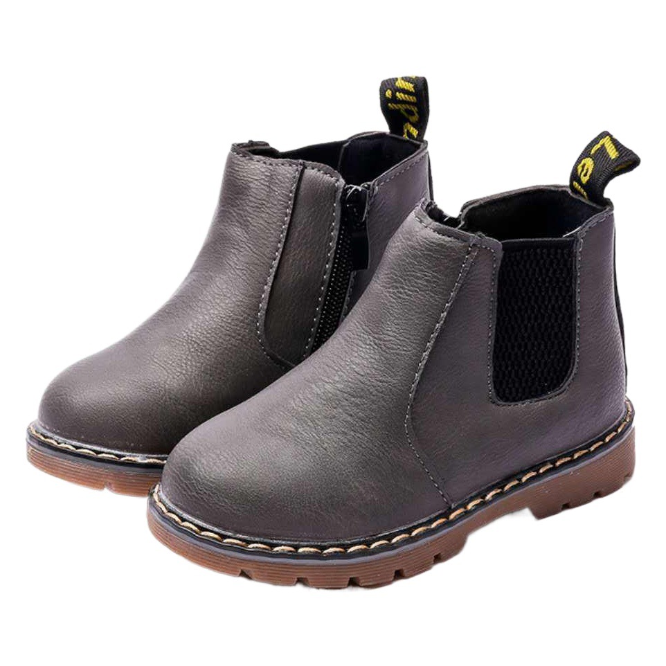 Cross-Border Children's Leather Boots 2025 Autumn and Winter Casual Martin Boots for Boys and Girls, Retro Children's Shoes with Added Cotton for Warmth
