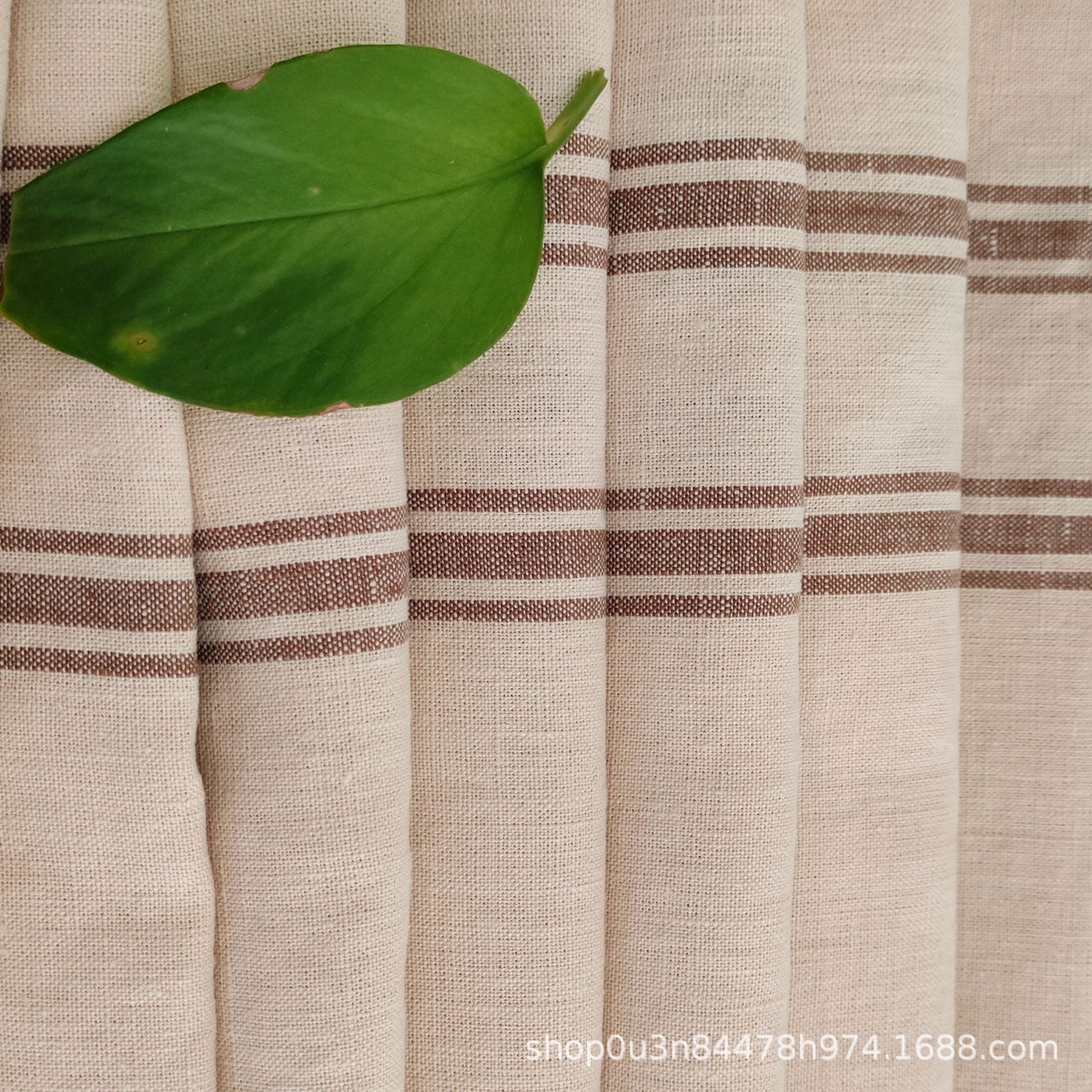 Picture of Pure Linen Vertical Stripe Blanket Fabric French Pure Linen Strips Blanket Cloth Enzyme Wash Linen Cover Blanket Cloth