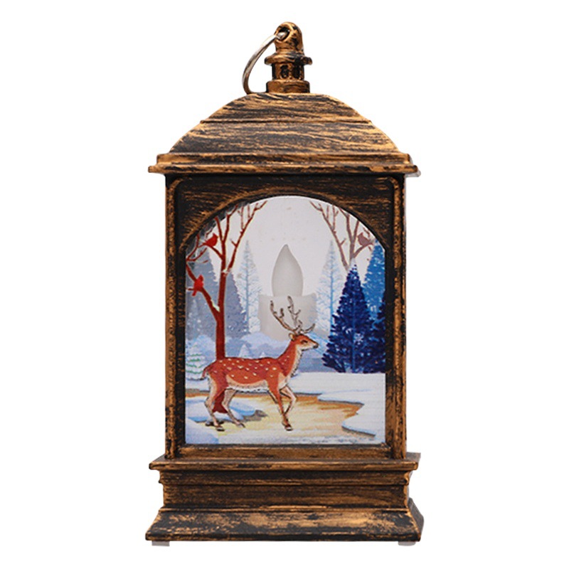 Christmas flat wind lamp Candlestick lamp for the elderly snowman elk decoration night light Christmas decorations