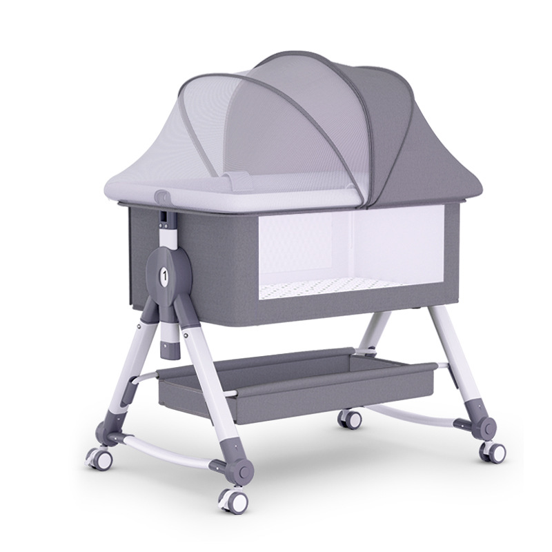 Picture of Baby Bed Neonatal Bed Splicing Big Bed Baby Shaker bb Children's Bed Multi-functional Mobile Foldable Bed