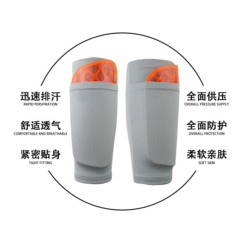 Picture of Shiwei No Logo Football Shin Guards Socks Insert Type for Adults and Teenagers Flap Pocket Pants Type Breathable and Soft