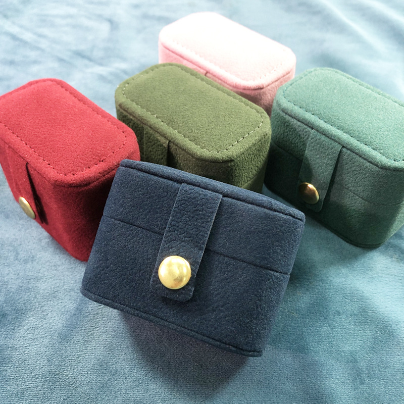 Mini Snap Box Small Flannel Jewelry Storage Box Ring Box Earrings Necklace Box Portable Japanese Travel Box