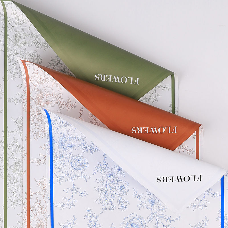 Qingfeng White Tea Printing Wrap Flower Paper Flower bouquet Waterproof English Wrapping Paper Flower Shop Floral DIY Material Materials