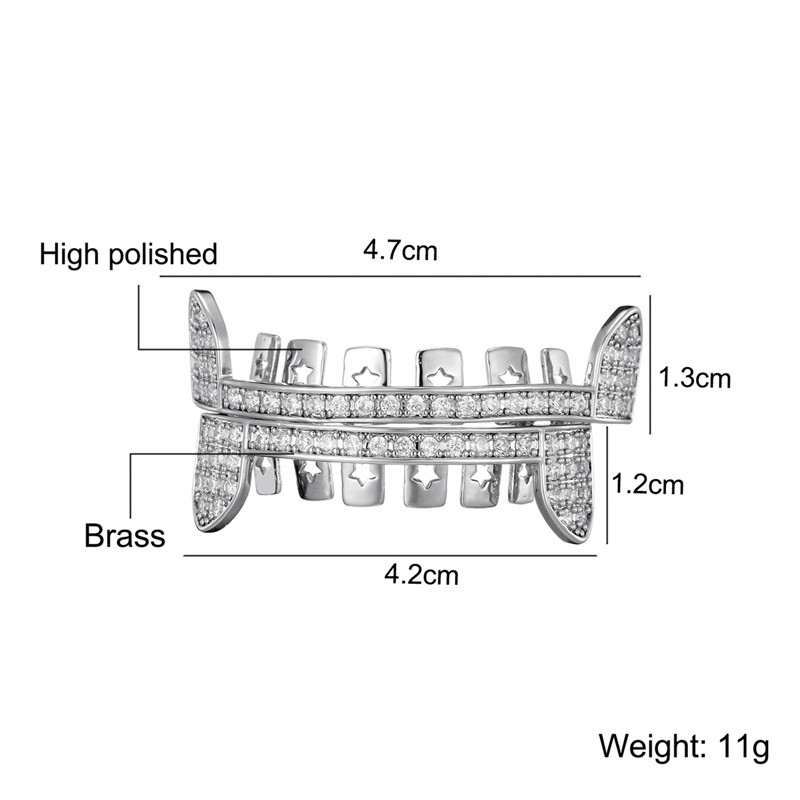 Picture of European and American hip-hop braces single row full of diamond fangs hiphop fashion accessories for men and women cross-border manufacturers wholesale