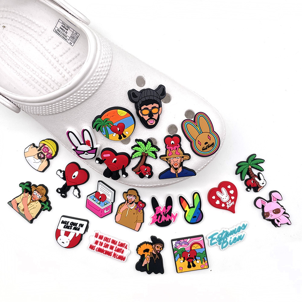 Picture of 22 suit Cartoon Bad Rabbit Series Hole Shoes Shoe Flower Decorative Buckle Distinctive DIY Garden Shoe Buckle Accessories