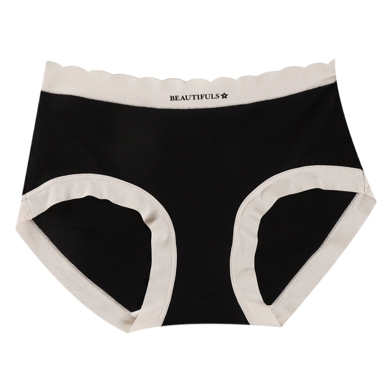 Seasonal Hot Selling Wavy Seamless Soft Underwear Women's Mugwort Women's Underwear High Elastic Mid-Waist Women's Briefs