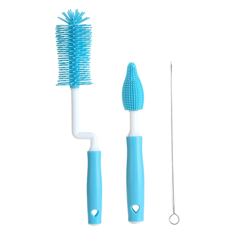 Carefully Selected Cleaning Brush, Silicone Bottle Brush, 360-Degree Rotating Baby Pacifier Brush, Straw Cup Brush Set