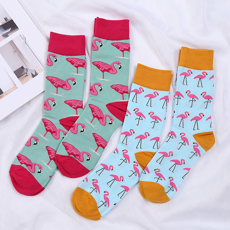 Cotton fire * Bird Men's mid-tube tide socks Happy Socks cross-border