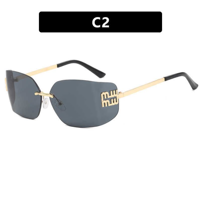 Picture of European and American Rimless Slimming High-End Sunglasses 2025 New Retro Internet Celebrity Sunglasses Millennial Hot Girl Sunglasses
