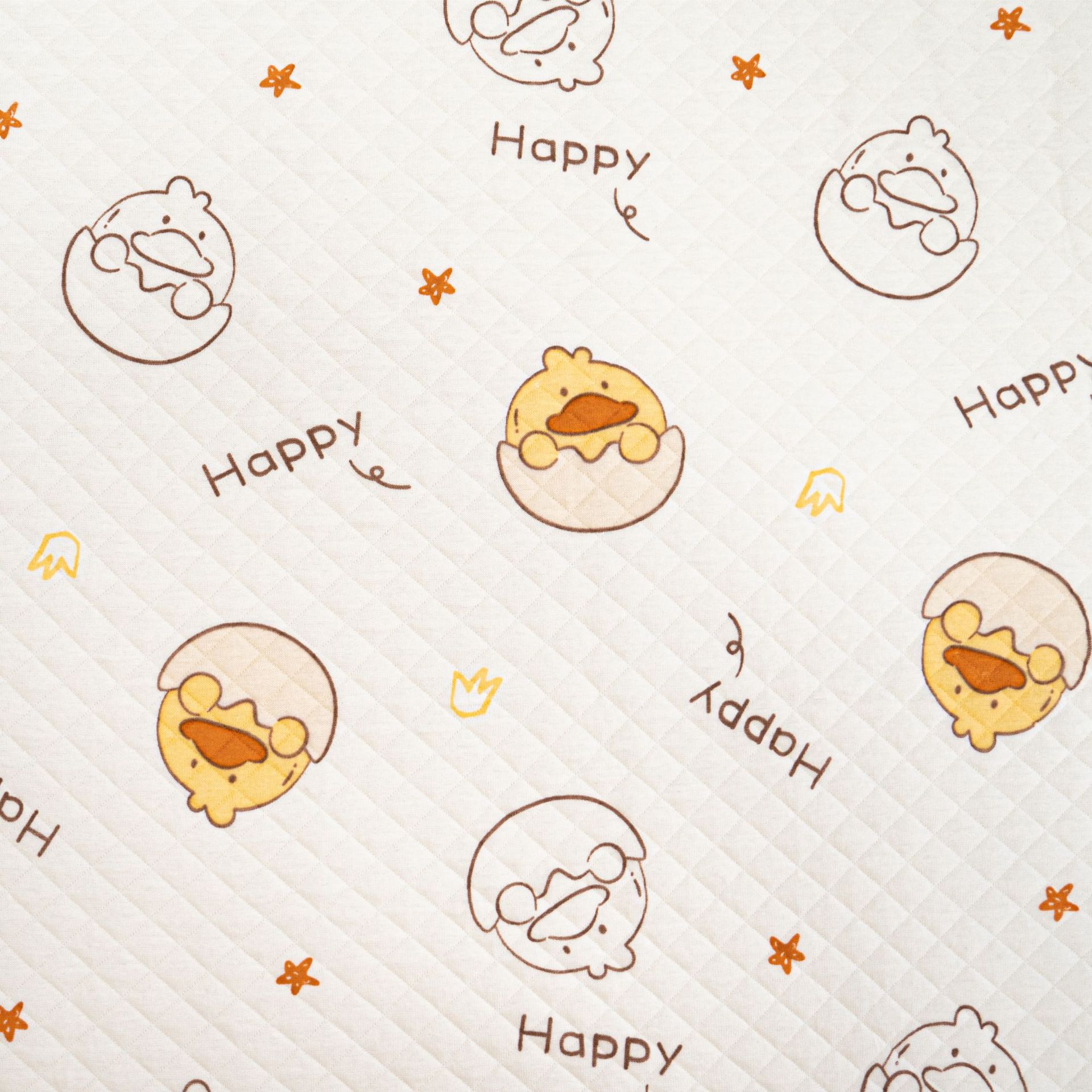 Picture of Original White Diamond Lattice Jacquard Air Layer Printed Baby Quilted Fabric Baby's Sleeping Bag Quilted Fabric