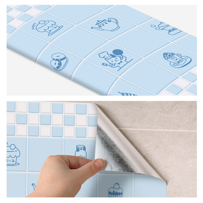 Picture of Wholesale kitchen oil-proof stickers self-adhesive wall stickers bathroom renovation milk tea shop waterproof high temperature resistant stove wallpaper porcelain